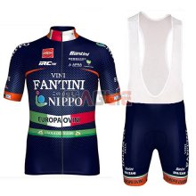 2018 Maglia Nippo Vini Fantini Europa Ovini Manica Corta Spento Blu