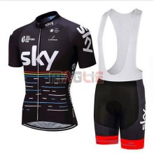 2018 Maglia Sky Manica Corta Nero e Rosso