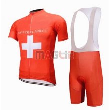 2018 Maglia Svizzera Manica Corta Rosso