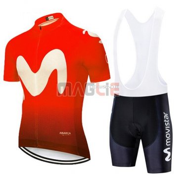 Maglia Movistar Manica Corta 2020 Nero Rosso