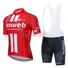 Maglia Sunweb Manica Corta 2020 Rosso Bianco