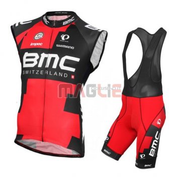 Gilet antivento BMC 2016 nero e rosso