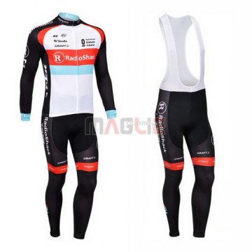 Maglia Radioshack manica lunga 2013 bianco e nero