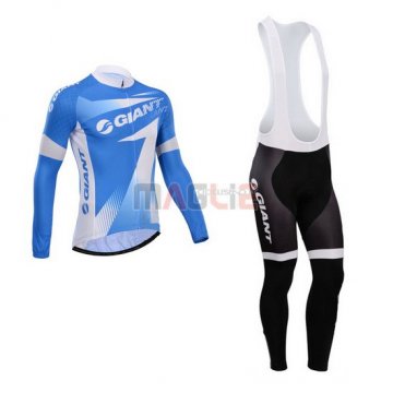 Maglia Giant manica lunga 2014 bianco e celeste