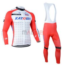 Maglia Katusha manica lunga 2014 bianco e rosso