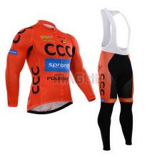 Maglia CCC manica lunga 2015 nero e arancione