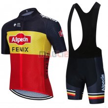 Maglia Alpecin Fenix Manica Corta 2021 Nero Giallo Rosso