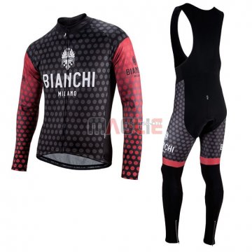 Maglia Bianchi Milano Petroso Manica Lunga Nero Rosso