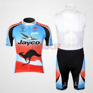 Maglia Jayco manica corta 2010 celeste e rosso