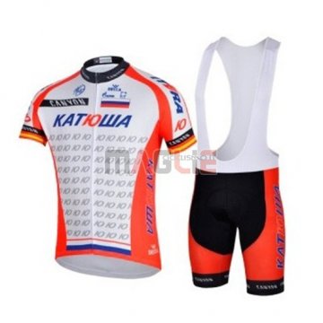 Maglia Katusha Manica Corta 2018 Rosso Bianco