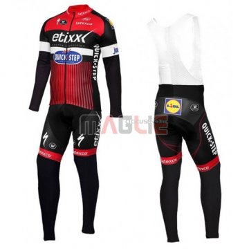 Maglia Quick Step manica lunga 2016 rosso e nero