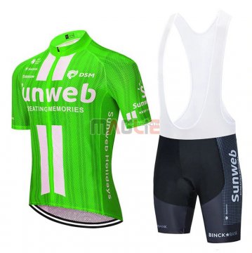 Maglia Sunweb Manica Corta 2020 Verde Bianco