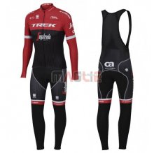 Maglia Trek Segafredo Manica Lunga 2017 Nero e Rosso