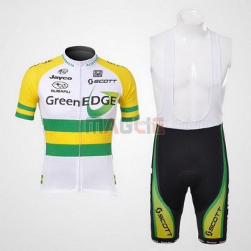 Maglia GreenEDGE manica corta 2012 giallo e bianco