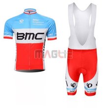 Maglia BMC manica corta 2014 celeste e arancione