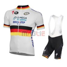 Maglia Quick Step manica corta 2014 bianco e giallo