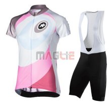 Donne Maglia Assos manica corta 2016 bianco e fuxia