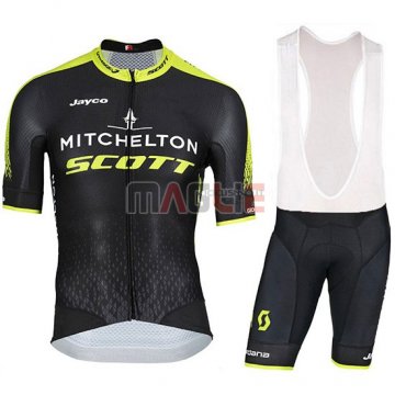 2018 Maglia Mitchelton Scott Manica Corta Nero