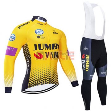 Maglia Jumbo Visma Manica Lunga 2019 Giallo Nero