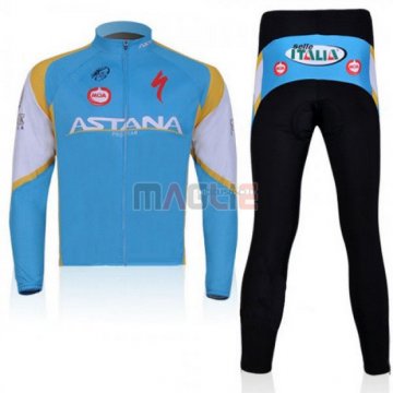 Maglia Astana manica lunga 2011 eleste