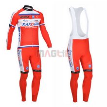 Maglia Katusha manica lunga 2013 bianco e rosso