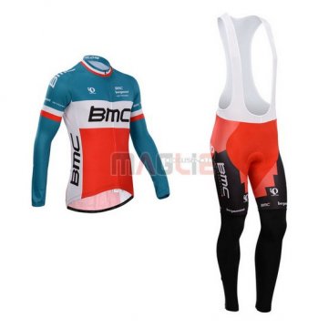 Maglia BMC manica lunga 2014 blu e arancione