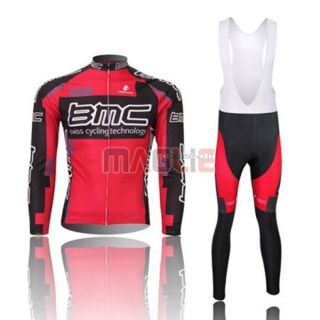 Maglia BMC manica lunga 2015 rosso e nero