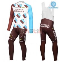 Maglia Ag2rla manica lunga 2016 bianco e marrone