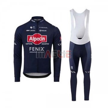 Maglia Alpecin Fenix Manica Lunga 2020 Blu Rosso