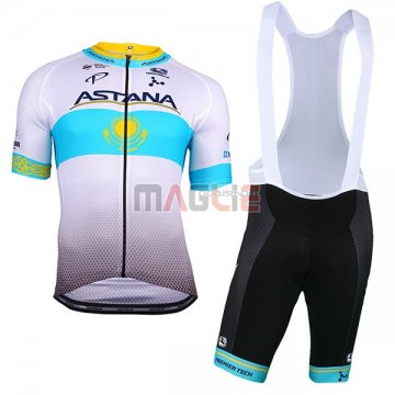 Maglia Astana Manica Corta 2018 Bianco Blu