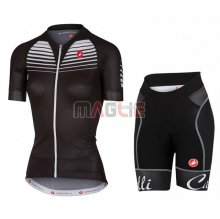 Maglia Donne Castelli Manica Corta 2017 Nero e Bianco