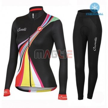 Maglia Donne Castelli manica lunga 2016 nero e rosso