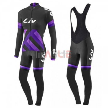 Maglia Donne Liv Manica Lunga 2017 Nero e Viola