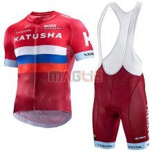 Maglia Katusha manica corta 2017 rosso e bianco