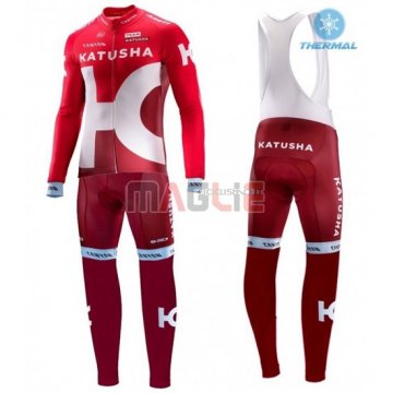 Maglia Katusha manica lunga 2016 bianco e rosso