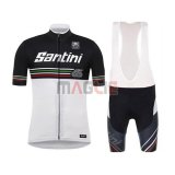 Maglia Santini Manica Corta 2018 Bianco Nero