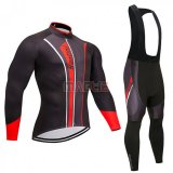 Maglia Santini Manica Lunga 2018 Nero e Rosso