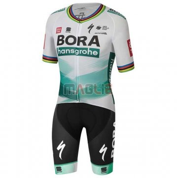 Maglia UCI Mondo Campione Bora Manica Corta 2020 Bianco Verde