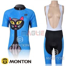 Donne Maglia Monton manica corta 2011 celeste e nero