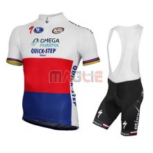 Maglia Quick Step manica corta 2014 bianco e blu