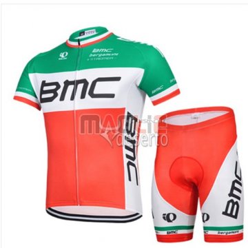 Maglia BMC manica corta 2015 arancione e verde