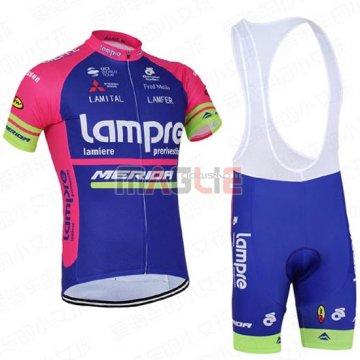 Maglia Lampre manica corta 2016 fuxia e blu