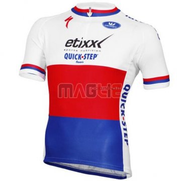 Maglia Quick Step manica corta 2016 bianco e rosso