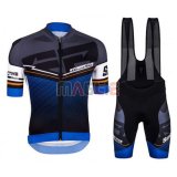 Maglia Santini manica corta 2016 nero e blu