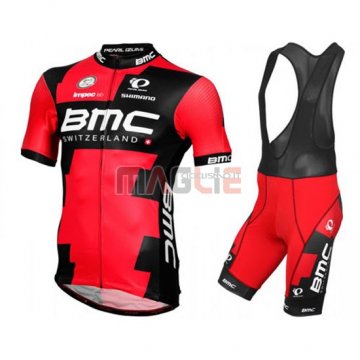 Maglia BMC manica corta 2016 nero e rosso