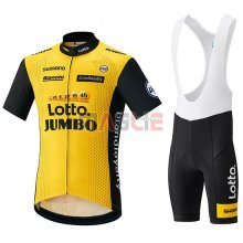 2018 Maglia Lotto NL Jumbo Manica Corta Giallo e Nero