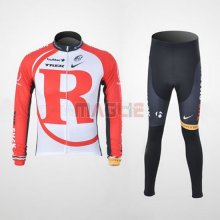 Maglia Radioshack manica lunga 2011 bianco e rosso