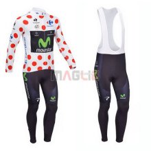 Maglia Movistar manica lunga 2013 bianco e rosso