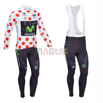 Maglia Movistar manica lunga 2013 bianco e rosso