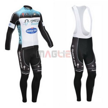 Maglia Quick Step manica lunga 2013 celeste e bianco